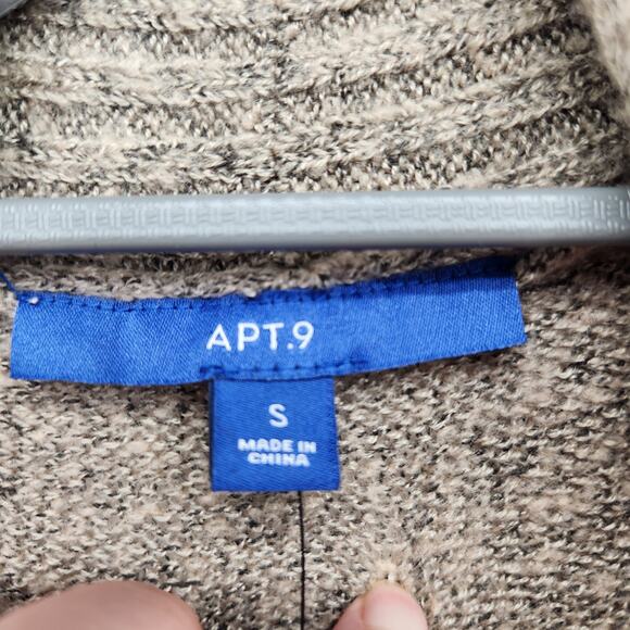 NWT Apt. 9 Heathered Gray & Taupe Open Front Sweater Cardigan Women's S - Picture 3 of 9